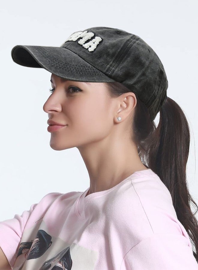 kilsel Chenille-Patch Mama-Baseball-Cap Cotton Baseball-Hat-for-Women-Girl Fall-Winter-Summer Outdoor Caps Black - Image 2